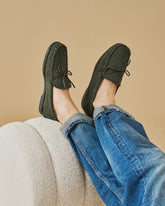 Paradiso Wool Herringbone With Faux Fur Moccasins - Men’s Loafers | 