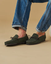Paradiso Wool Herringbone With Faux Fur Moccasins - Men’s Loafers | 