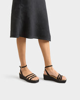 Sandalo Espadrillas in Suede Morbido a Tre Fasce - Espadrillas con Zeppa | 