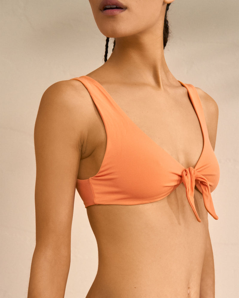 Knot Halterneck Bikini - Hamptons - Apricot