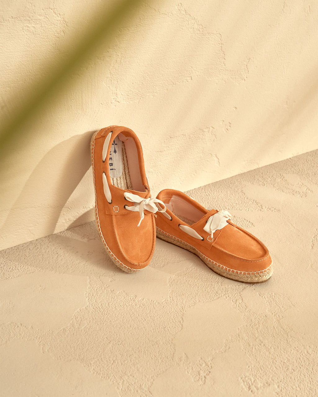 Suede Boat-Shoes Espadrilles - Hamptons - Sunset Orange