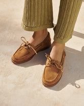 Suede Boat-Shoes - Women’s Loafers | 