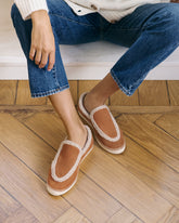 Suede Loafers Espadrilles With Faux Fur - Women's Collection | 