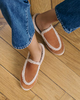 Suede Loafers Espadrilles With Faux Fur - Women's Collection | 