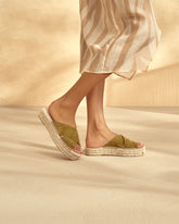 Suede Double Sole<br />Crossed Bands Sandals - All | 