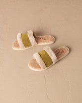 Suede with Faux Fur Flat Sandals - Spring Promo|Women | 