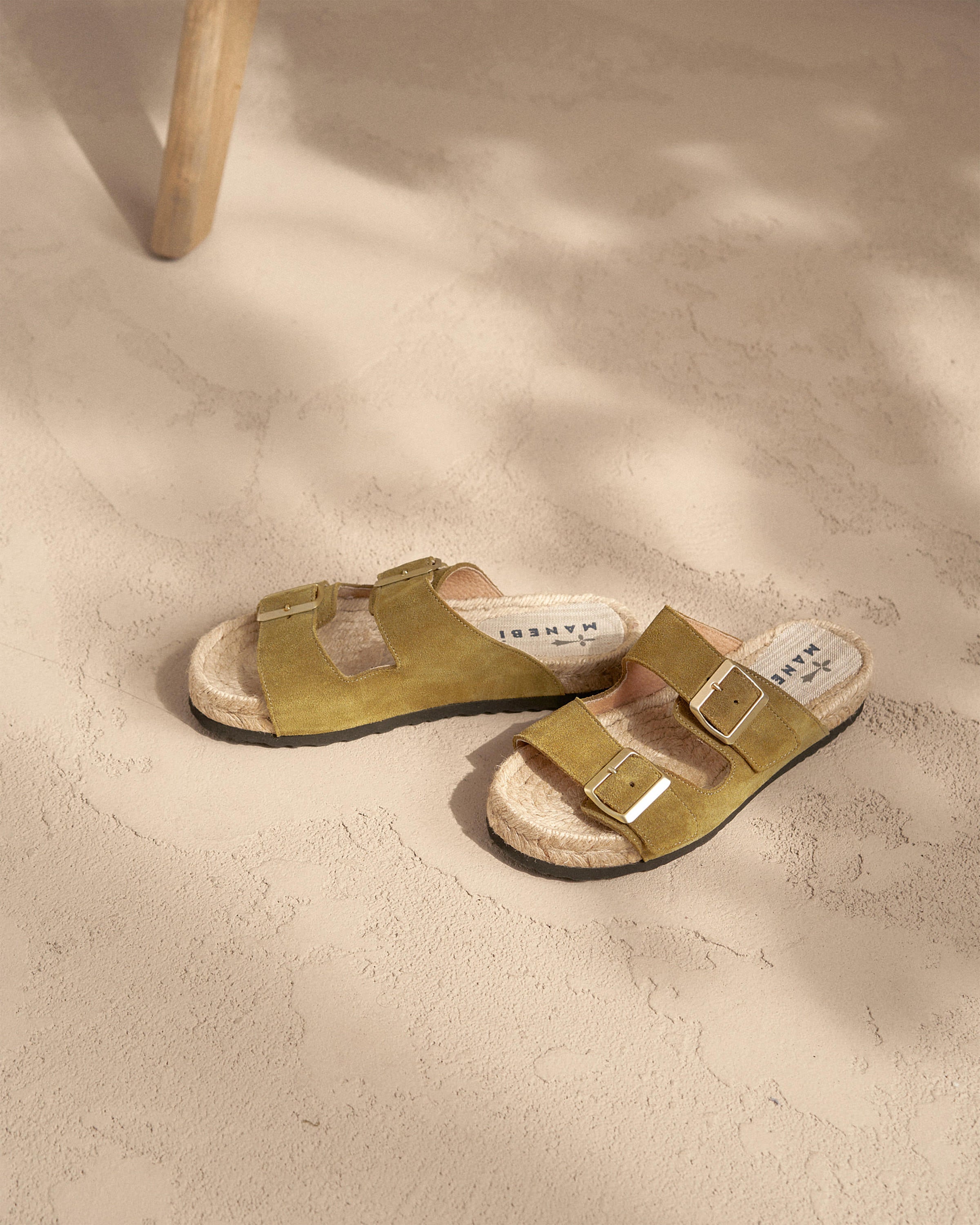 Suede Nordic Sandals - Hamptons - Kaki Green