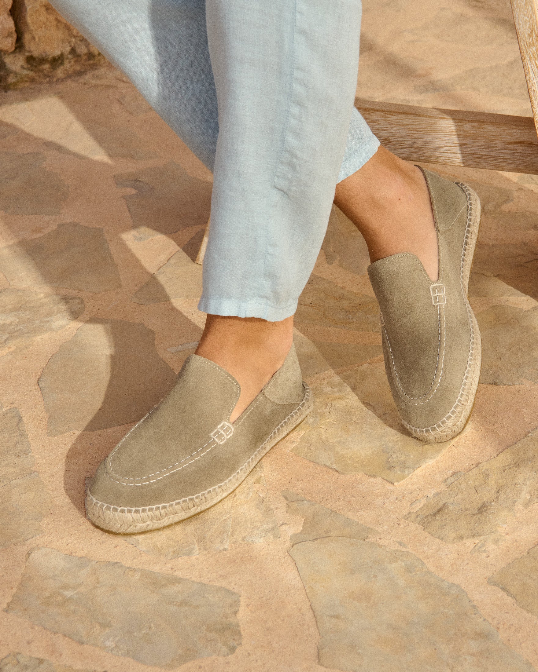 Manebí Mocassini Traveler Espadrillas in pelle scamosciata- Hamptons - Forest