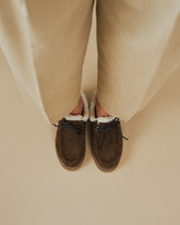 Suede Lace-Up Boots With Faux Fur - Women's Shoes | 