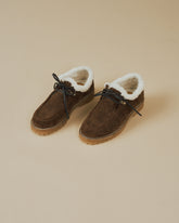 Suede Lace-Up Boots With Faux Fur - Women's Shoes | 