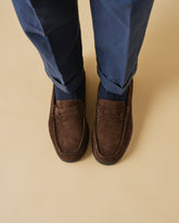 Suede Penny Loafers - Men’s Loafers | 