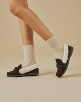 Suede Mocassins With Faux Fur - Women’s Faux Fur|Collection | 