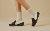 Suede Mocassins With Faux Fur - Women's Collection | 