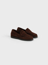 Suede Penny Loafers - Women's Shoes | 