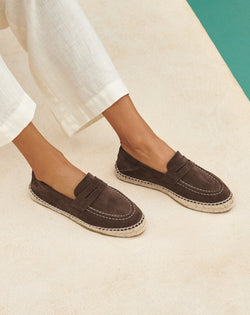 Suede Loafers Espadrilles - Hamptons Cocoa