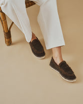 Suede Loafers Espadrilles With Faux Fur - Women’s Faux Fur|Collection | 