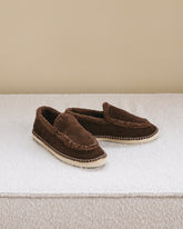 Mocassini Espadrillas<br />in Pelle Scamosciata e Faux Fur - FAUX FUR FOR EVERYONE | 