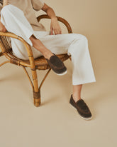 Suede Loafers Espadrilles With Faux Fur - Women’s Faux Fur|Collection | 