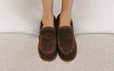 Suede Loafers Espadrilles With Faux Fur - Winter Cozy | 