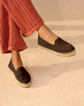 Suede Flat Espadrilles - Women’s Shoes | 