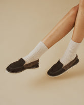 Suede With Faux Fur Slippers - Women’s Faux Fur|Collection | 