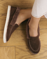 Suede With Faux Fur Loafers Espadrilles - Promo Summer Holiday | 