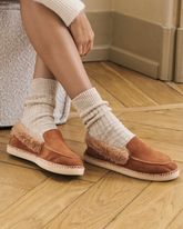 Suede With Faux Fur Loafers Espadrilles - Women’s Loafers | 