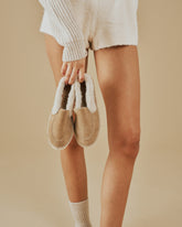 Suede With Faux Fur Slippers - Women’s Faux Fur|Collection | 