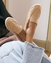 Suede With Faux Fur Loafers Espadrilles - Women's Collection | 