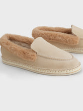 Mocassini Loafer in Pelle Scamosciata<br />e Faux Fur | 