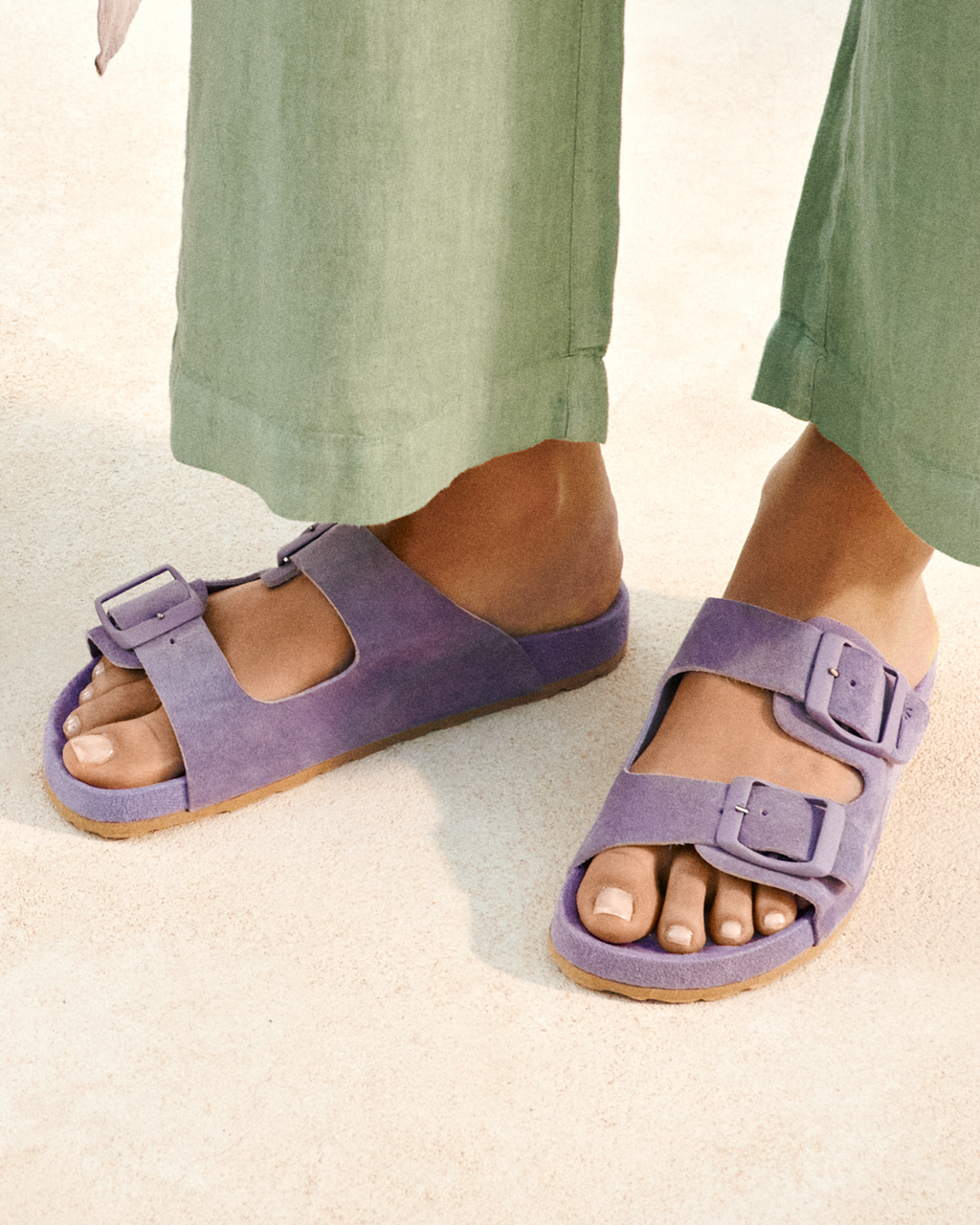 Suede Traveler Nordic Sandals - Hamptons Wisteria Lilac