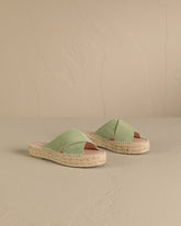 Suede Double Sole<br />Crossed Bands Sandals - Women’s New Shoes | 