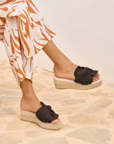 Soft Suede Platforms With Knot - Women’s Sandals | 