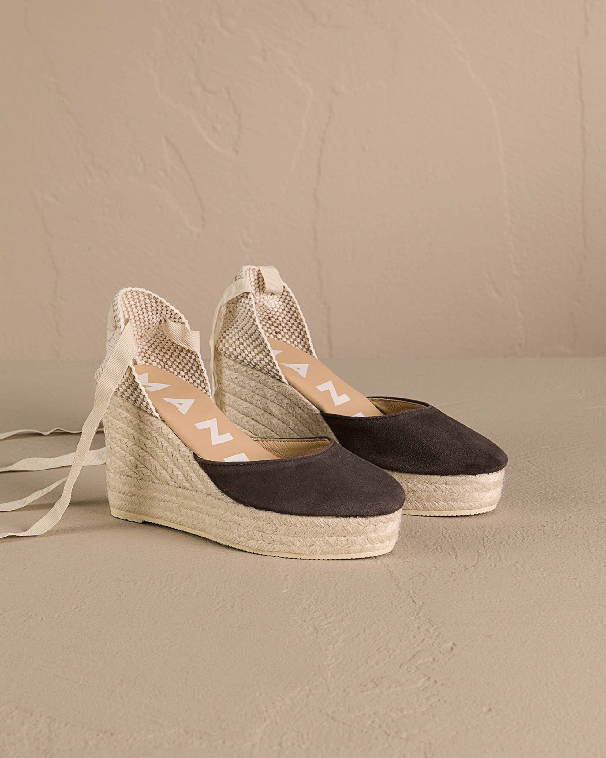Soft Suede Wedge Espadrilles - Cocoa