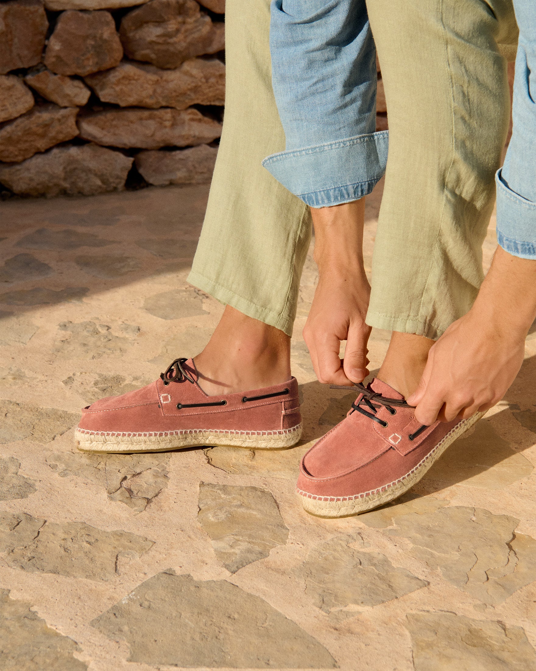 Manebí Suede Boat-Shoes Espadrilles - Hamptons Terracotta