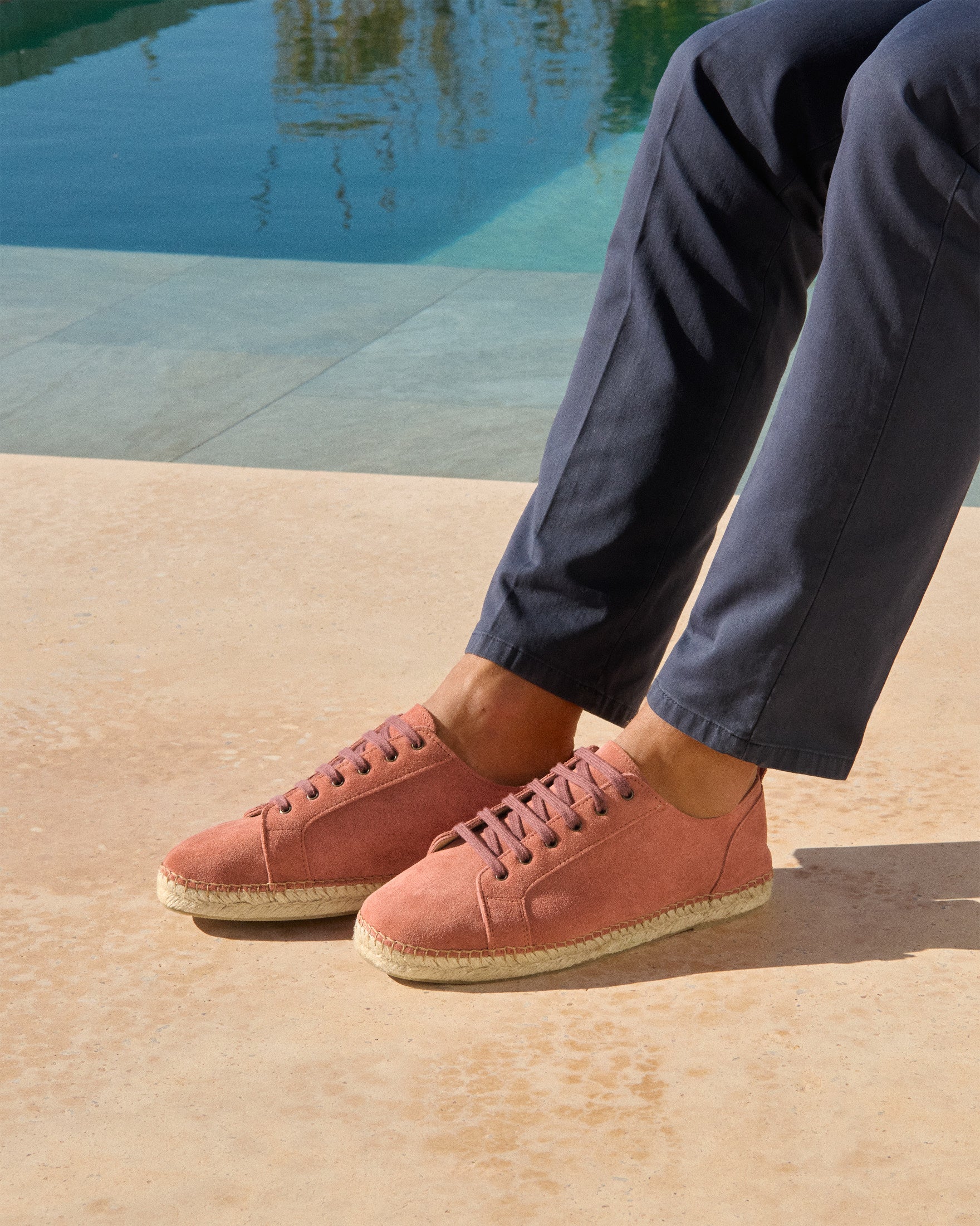 Manebí Suede LaceUp Espadrilles - Terracotta