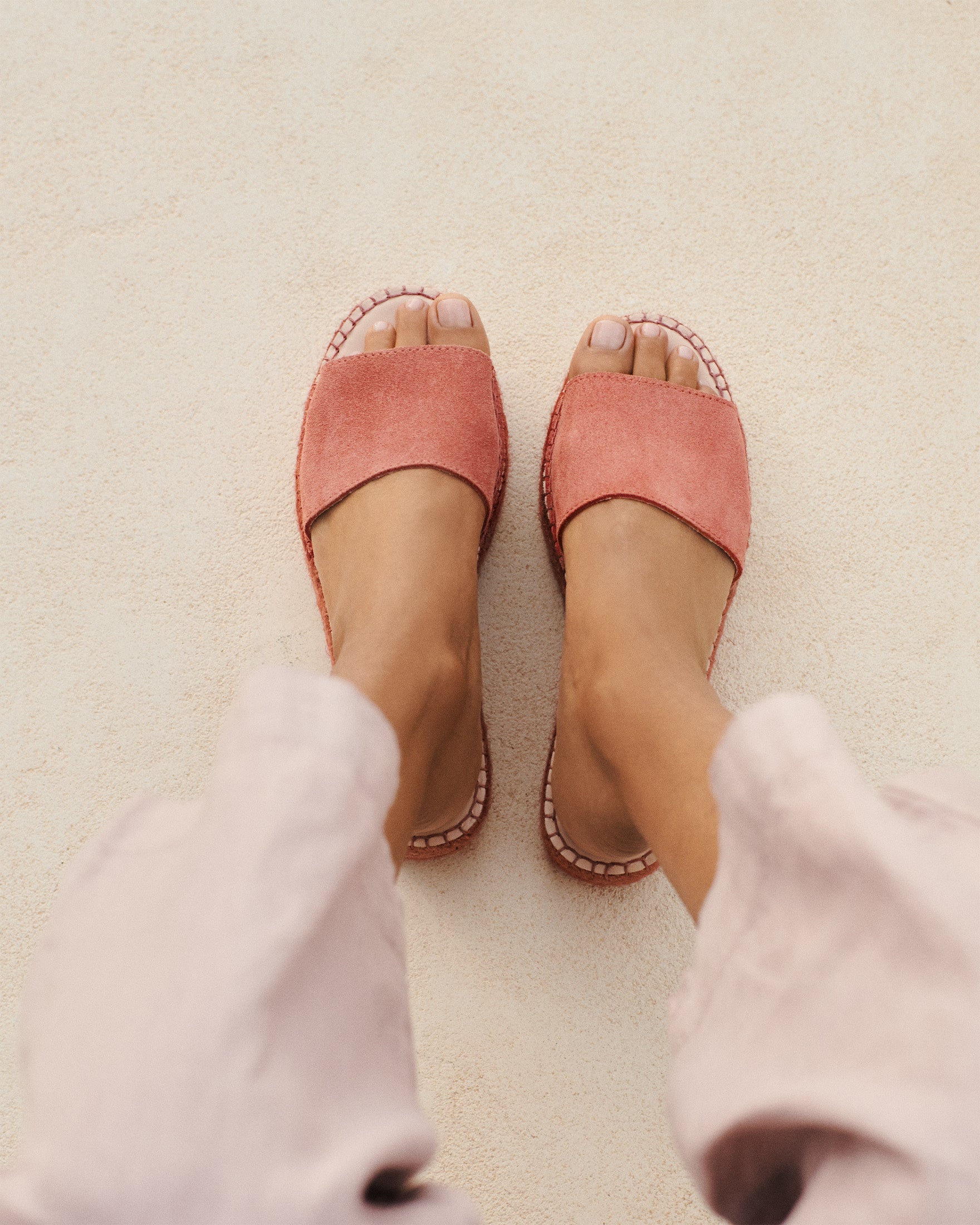 Manebí Suede Double Sole Slides - Terracotta On Tone