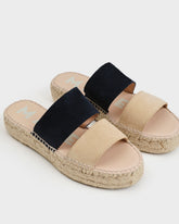 Suede Double Sole<br />Two Bands Sandals | 