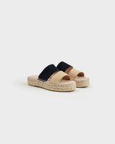 Suede Double Sole<br />Two Bands Sandals | 