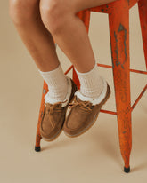 Suede Lace-Up Boots With Faux Fur - Women's Shoes | 