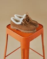 Suede Lace-Up Boots With Faux Fur - Women's Shoes | 