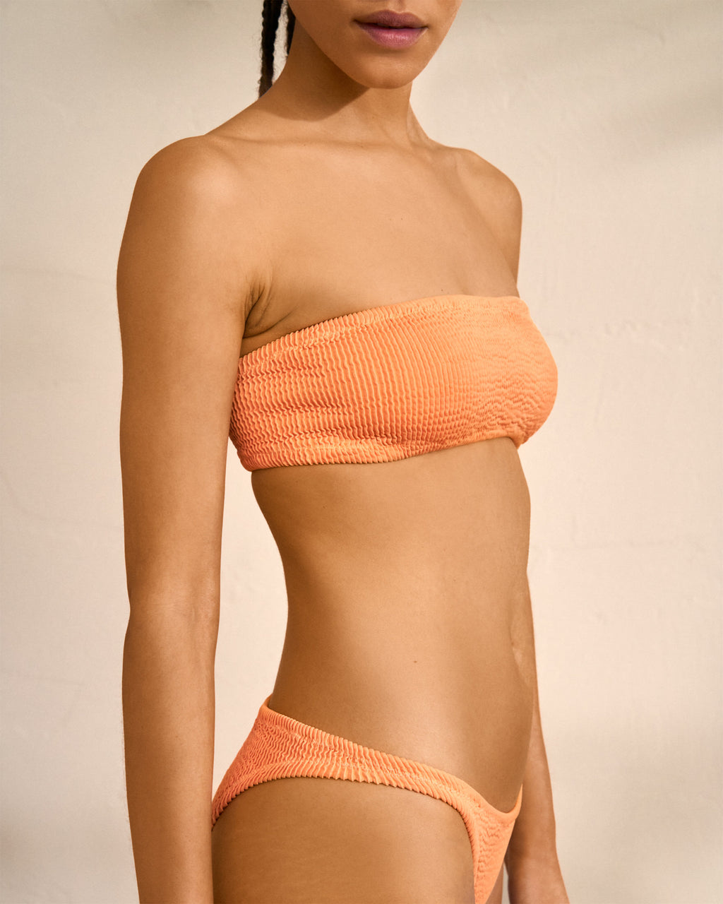 Bandeau Bikini - Seersucker - Apricot