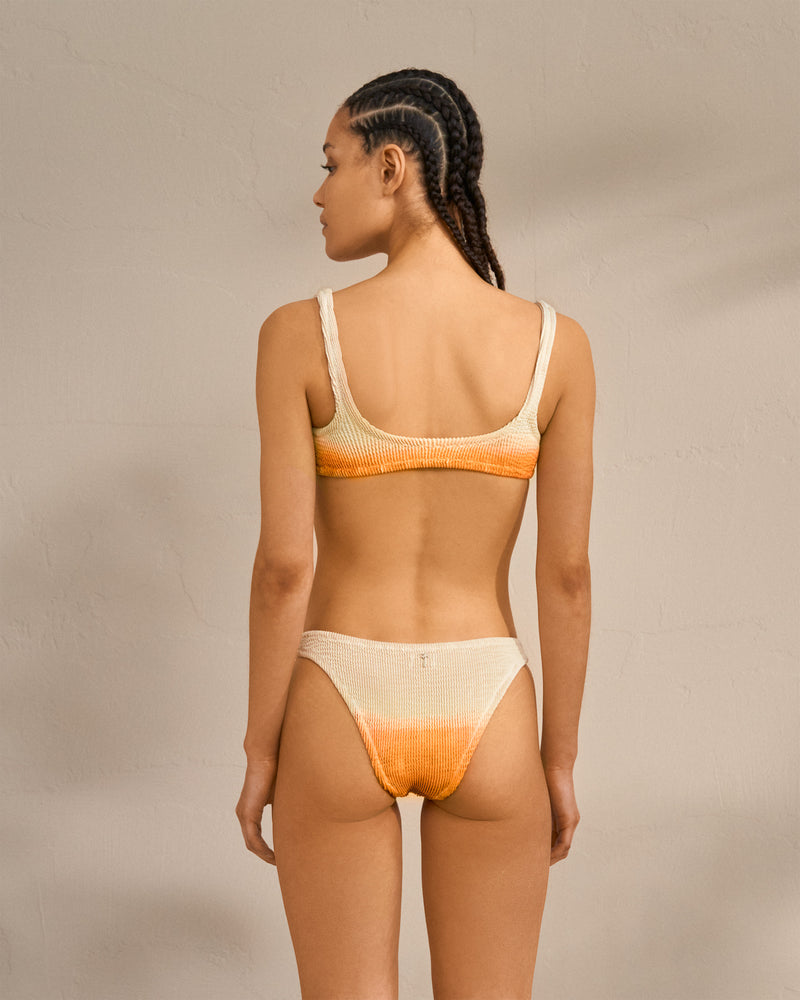 Seersucker Surf Bralette - Soft Touch - Sunset Orange Degradè