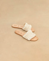 Crochet One Strap Leather Sandals<br />Embellished With Shells - Raffia Styles | 