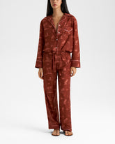 Printed Silk Belem Trousers Piping - Women’s Clothing | 