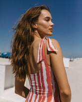 Printed Tie-Up<br />One-Shoulder One Piece - Beachwear Collection | 