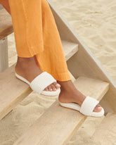 Terry Cotton Embroidered Sandals | 