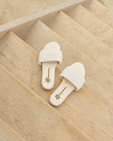 Terry Cotton Sandals With Palm Embridery | 