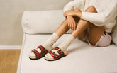 Wool Tartan and Faux Fur Nordic Sandals - Winter Cozy | 