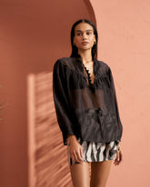 Cotton-Silk Voile Baja Shirt | 